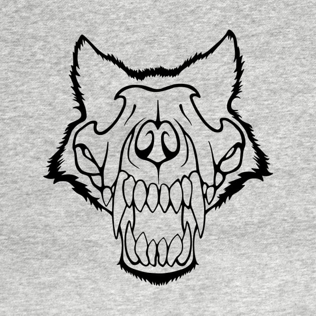 Wolf Skull Black by CharlieWizzard